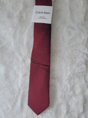 Calvin Klein Mens Unison Solid Tie Red ONE SIZE